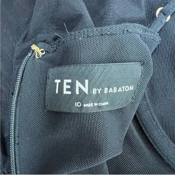 Aritzia Ten by Babaton Luxor MIDI Dress Black Ruched Size 10 B38 - Picture 8 of 10